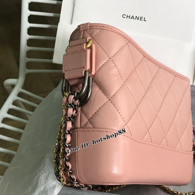 CHANEL女包 粉色 小香流浪包 小號 chanel單肩斜挎包 djc1335